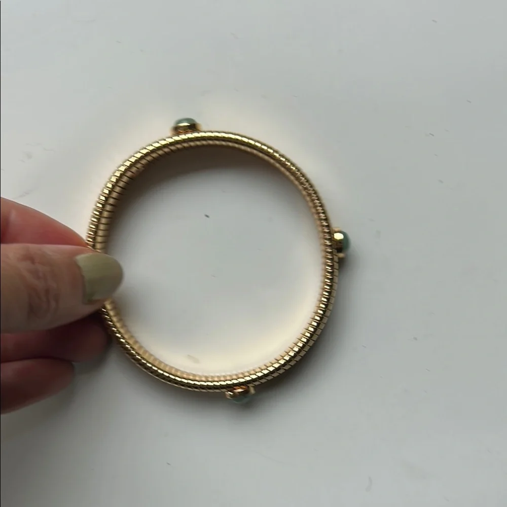 Elegant Gold and Green Bracelet